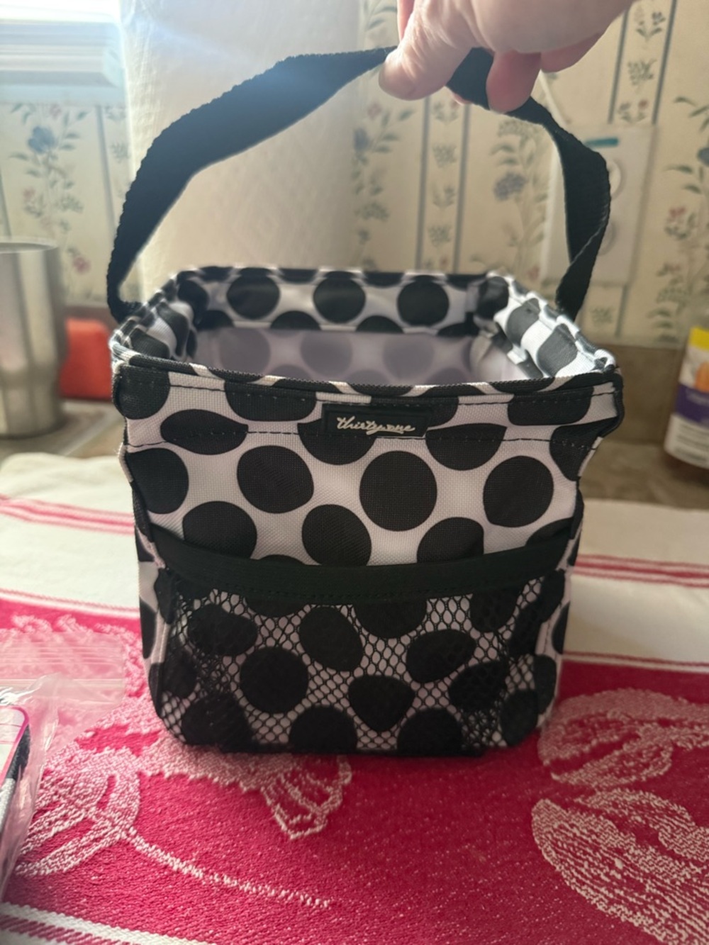 thirty-one RETIRED Black & White Spotty Dot Littles Carry All Caddies -  2 New